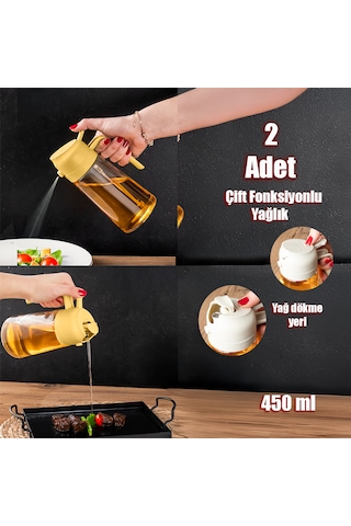 Porsima Alk-3157 2 Li Çok Amaçlı Cam Sprey Şişe Yağlık Yağdanlık