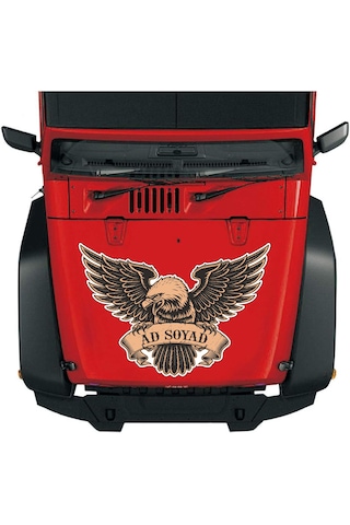 Kişiye Özel Ad Soyad Kartal Sticker - Kartal Eagle Beşiktaş Sticker - Araba Oto Motosiklet Karavan Sticker - 00070 12X8 Cm