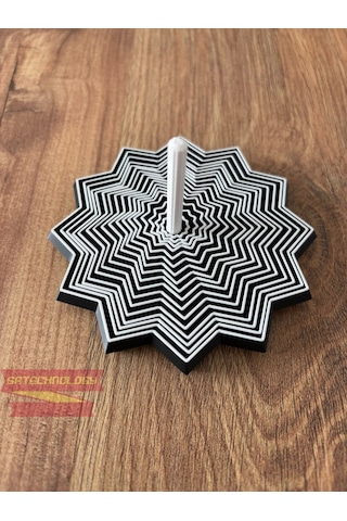 Hareketli Fidget Stress Yıldız Dönen Stres Oyuncağı, Dikkat Ve Odaklanma Oyuncağı Siyahbeyaz