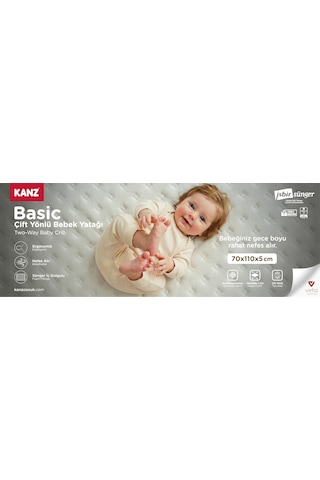 Kanz Basic Bebek Yatağı 70x110 Cm 5 Cm İç Yatak 70 x 120 x 10 CM