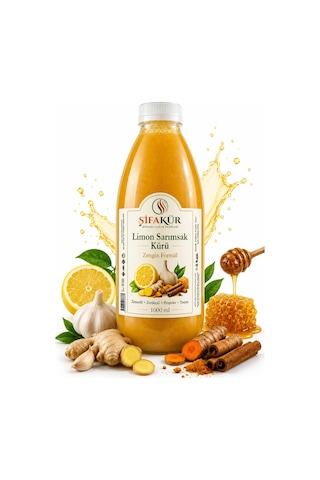 Limon Sarımsak Kürü Zencefilli Zerdeçallı Propolisli Tarçınlı 1000 ml 60 Gün Dinlendirilmiş
