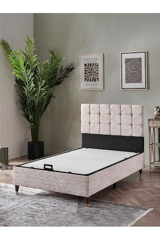 Beehanem 120x200 Bengü Baza Başlık Yatak Set Krem 120 X 200