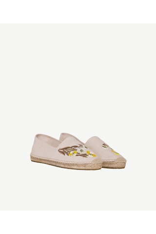 Yargıcı Küçük Çiçek Desenli Nakış İşleme Espadril 26ykay4028x 006 Ekru