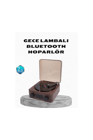 Gece Lambası Bluetooth Hoparlör Dijital Saat Çok Fonksiyonlu Su Dalgası Işıklı -