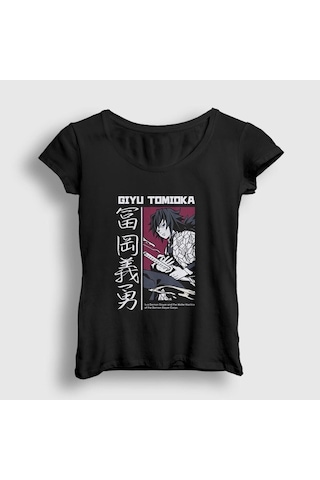 Noıssey Kadın Siyah Giyu Tomioka V4 Anime Demon Slayer Kimetsu No Yaiba T-shirt 298719tt