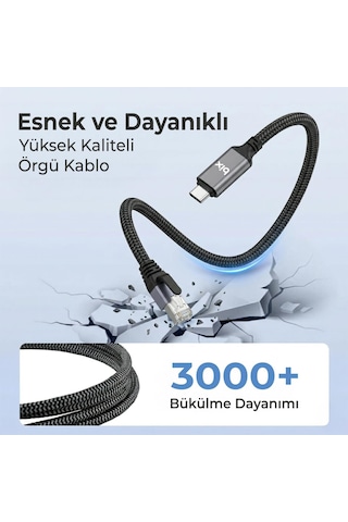 Lexroo C6c01 Usb-c To Rj45 1000mbps Gigabit Ethernet Dönüştürücü Cat6 Kablo 1 Metre Thunderbolt Standart
