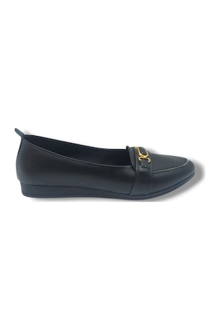 C-shoes Ys3069-26 Cilt Taşlı Elips Toka Anatomik Kadın Babet 41-42 Sıyah