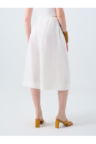 Culotte Fit Kadın Pantolon Ekru