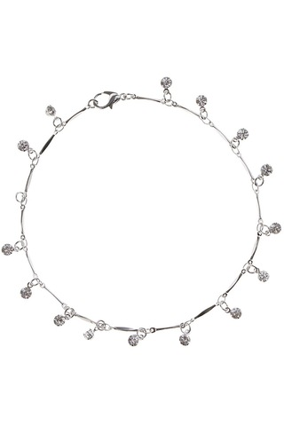 Homyl 25.5 Cm Kadın Gümüş Zanaat Kristal Halhal Büyüleyici Gümüş