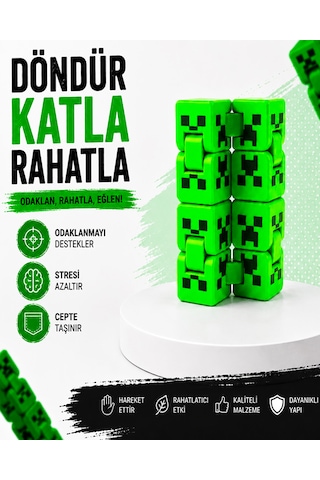 Minecraft Creeper Fidget Küp Sınırsız Minecraft Küpü Stres Giderici Dekoratif Figür