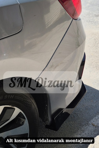 Honda Civic Fc5 Uyumlu Arka Flap Seti - Parlak Siyah Piano Black Tampon Bıçağı Plastik Sağ-sol Takım