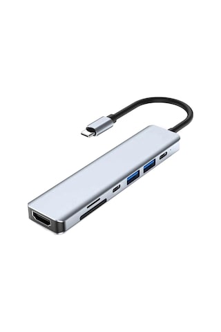 Daytona CH-13C Apple Uyumlu MacBook Type-C to USB 3.0 SD TF 4K HD 1080P HDMI PD Kart Okuyucu Çevirici Hub Adaptör