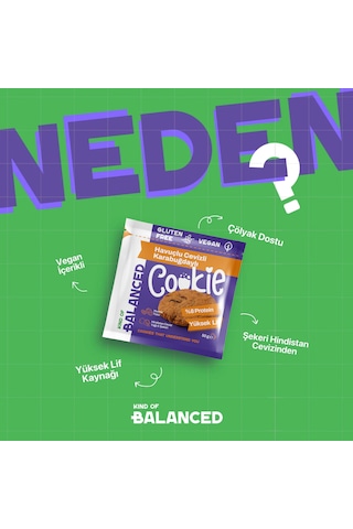 Glütensiz Havuçlu Cevizli Karabuğdaylı Proteinli Cookie 50 Gr X 6 Adet