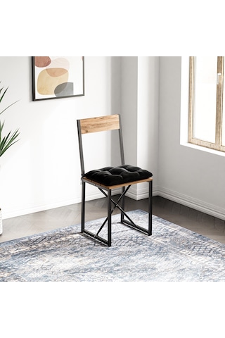Mutfak Sandalyesi Minderli Salon Balkon Sandalye Çam 1497