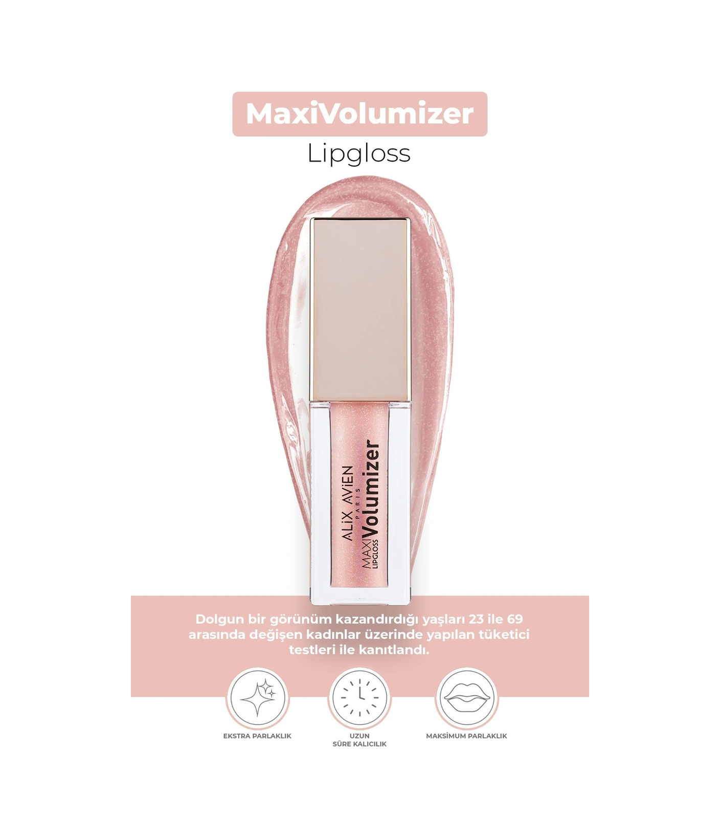 Alix Avien Maxivolumizer Lipgloss 205 Sweet Gleam Kalıcı Ve Nemlendirici Ruj Dolgunlaştırıcı Etki