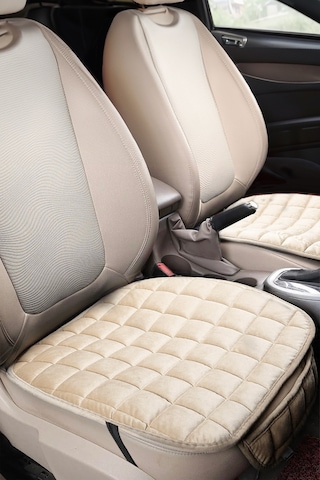 Premium Cepli Terletmez Ortopedik Oto Koltuk Minderi - 1 Adet - Bej