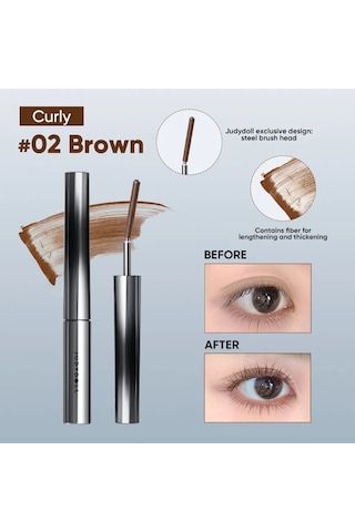 Judydoll Demir Maskara 2g, Su Geçirmez, Uzatma Ve Kıvırma, Güçlü, Tanımlanmış Curly Brown Dark Topaz