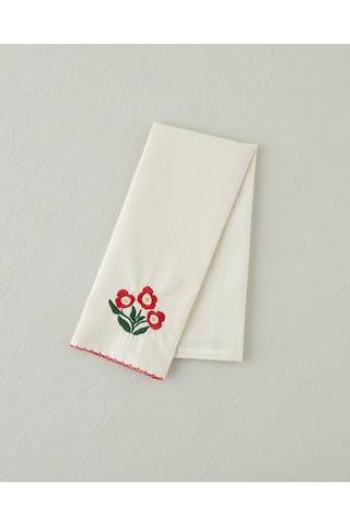 English Home Bright Parade Pamuk Polyester Nakışlı Kurulama Bezi 30x50 Cm Kırmızı