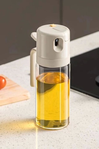 Çift Foksiyonlu Cam Yağdanlık Ve Püskürtmeli Sprey Yağdanlık Sprey Yağlık Sirkelik 550 Ml