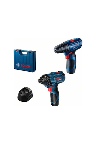 Bosch GSR 120-LI + GDR 120-LI 2x2.0Ah Çift Akülü Delme Vidalama Makinesi Set - 06019G8023
