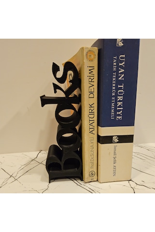 Kitap Tutucu Books Yazılı 3d -siyah