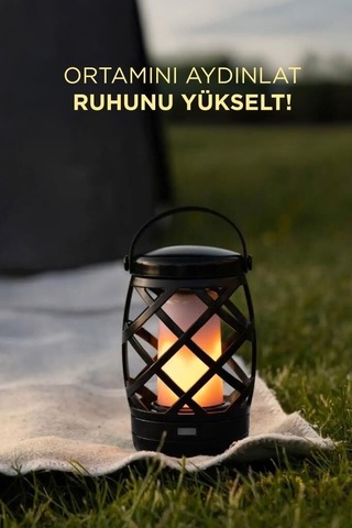 Özel Üretim Vintage Lamba Fener Nostaljik Retro Pilli Led Işıklı Gece Lambası Lw40 Siyah