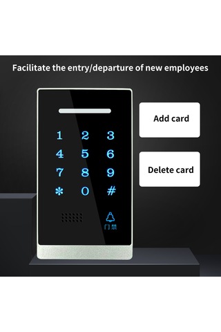 Tenfowee Siyah Akrilik-abs Erişim Kontrol Paneli: Kart/şifre İle Açma, Mavi Arka Işık, 3 Saniye Hızlı Erişim