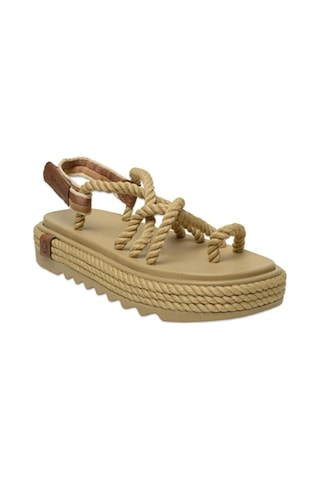 Bohonomad Ibiza Mid Platform Kadın Bej Sandalet Ibz0012-mp