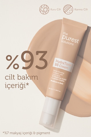 The Purest Solutions Kuru ve Karma Ciltler İçin Yoğun Nemlendirici BB Krem, SPF 50 + 40 ml – Orta / Koyu Ton
