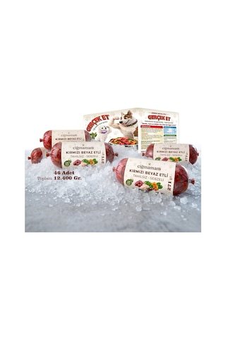 Kırmızı Ve Beyaz Etli Tahılsız Sebzeli Barf Köpek Maması 12.4 Kg - 271 G X 46