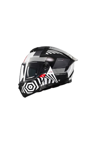 Mt Helmets Mt Atom 2 Strange B2 Çene Açılır Kask Siyah Beyaz
