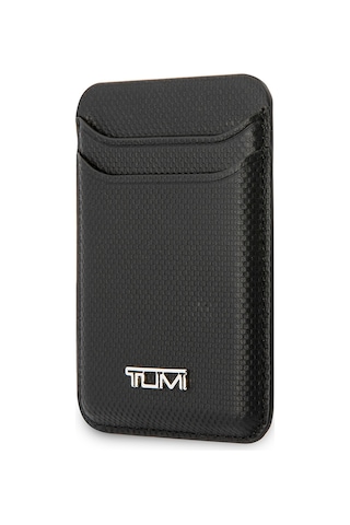 Tumi Lisanslı 2 Hazneli Metal Logolu Deri Magnetik Kartlık Siyah