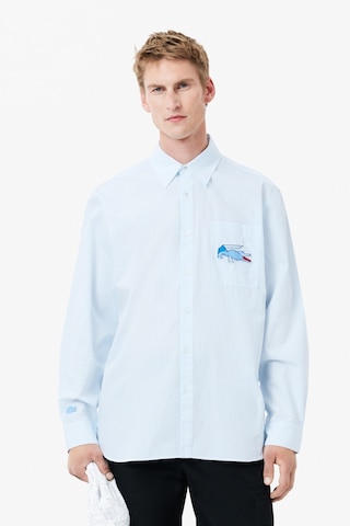 Lacoste Men's Relaxed Fit Blue Shirt Bol Kesim Erkek Gömlek Mavi
