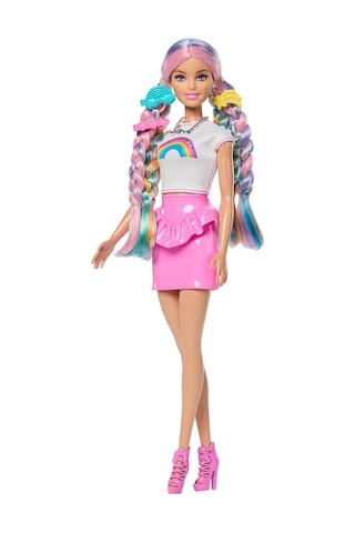 Barbie Gökkuşağı Saçlar Bebeği - Renkli Saçlı Ve Aksesuar Zenginli Kuaför Seti