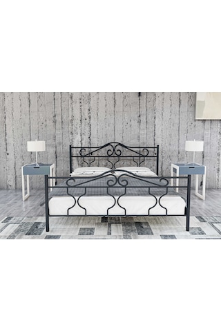 Metalia Gm 301 Gold Çift Kişilik Metal Karyola Siyah 160X200