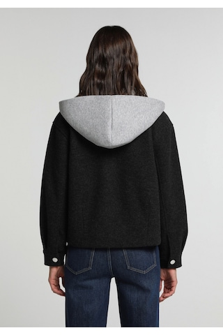 Colin's Colins Oversize Fit Fermuarlı Astarsız Çıkarılabilir Kapüşonlu Kadın Antrasit Ceket Cl1082169 Q1.v1 Anm Antra Melanj