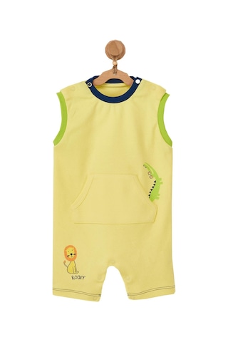 Andywawa Erkek Bebek Hayvan Motifli Sarı Tulum Ac22527 001