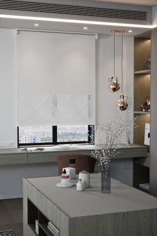 Lazer Kesim Mat Stor Perde, Lazer Kesimli Modern Serisi, M-3001 Beyaz Renk Beyaz Beyaz