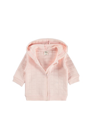 Civil Baby Kalp Nakışlı Kapüşonlu 3-18 Ay Hırka - Pembe
