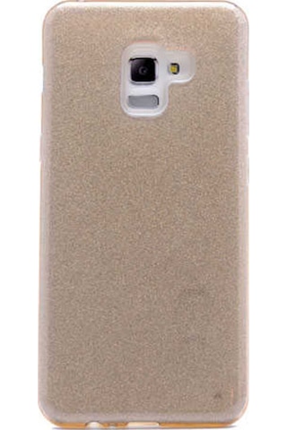 Samsung Uyumlu Galaxy A8 Plus 2018 Kılıf Zore Shining Silikon Gold