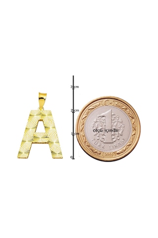 A Harfi 3 Boyutlu Altın Kolye Ucu 14SEV51KU