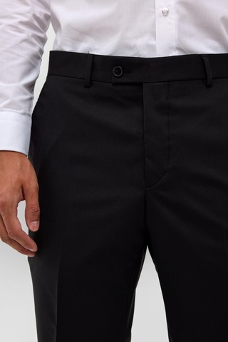 Süvari Bol Kalıp Geniş Paça Premium Kalite Düz Erkek Kumaş Pantolon Siyah