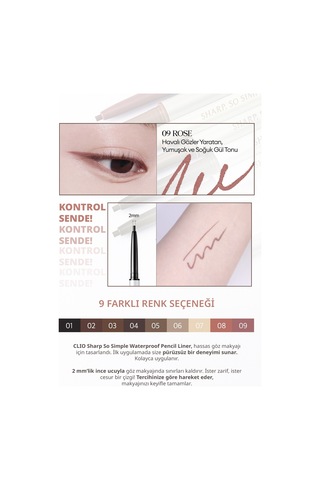 Clio Sharp So Simple Waterproof Pencil Liner 009 Rose