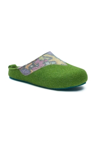 Comfortfusse Pinesh - Erkek Ortopedik Yün Keçe Sabo Ev Terliği Yeşil Yün