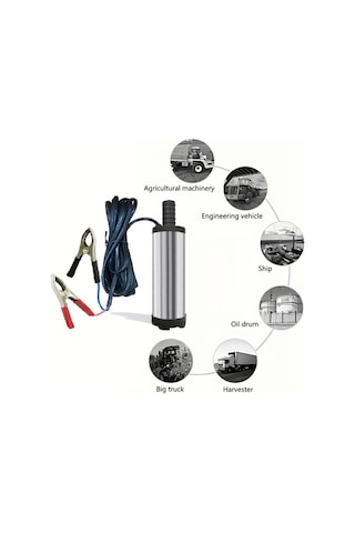 Honeybeeshop Taşınabilir 12v Paslanmaz Çelik Dalgıç Pompa Dizel Kerosen Su İçin Hafif Kolay Kurulum 3m Tel