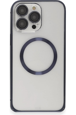 Joko - 128 - İphone 15 Pro Max Kılıf Metal Bumper Magneticsafe Kapak - Edntrend - - Lacivert