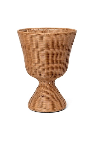 Ferm Living Agnes Düşük Rattan Saksı Standı El Örgüsü Doğal Dekoratif Bitki Sehpası -- Belirtilmemiş