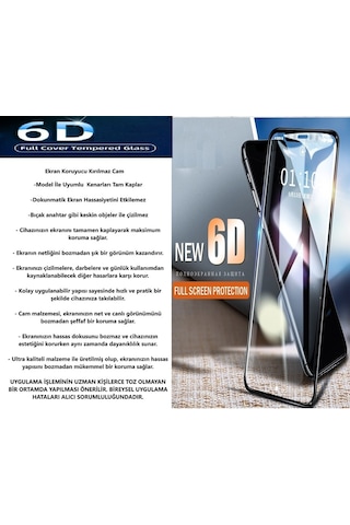 Apple Uyumlu   iPhone 16 Promax Ekran Koruyucu 6d Darbe Emici Kırılmaz Cam Ultra Koruma Tam Kaplar