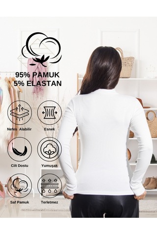Kaşkorse Yarım Boğaz Body Sweatshirt, Fitilli Kumaş, Likralı, Bordo Beyaz