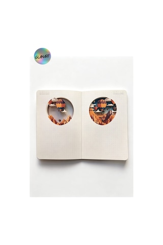 Hediyelik Lüks Oval Desen Kesimli Çizgisiz Not Hatıra Defteri 60 Yaprak 13,5x20,5 Cm Kapadokya Kesim